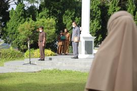 Khazanah Arsip Sekretariat Berupa Dokumentasi (Foto) Tahun 2021 tentang Apel Kebiasaan Baru