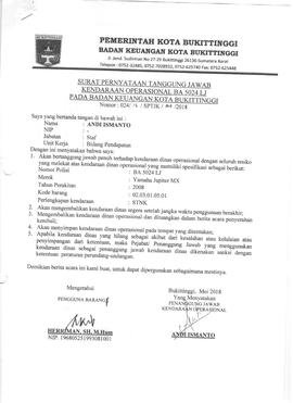 Surat Pernyataan Tanggungjawab Pemakaian Kendaraan 5024 LJ