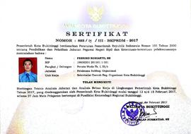 Diklat Teknis Analisis Jabatan dan Analis Beban Kerja Febriko Robianto, SE