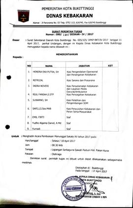 5. Surat Perintah Tugas Mengikuti acara pembukaan manunggal sakato XV tahun 2017