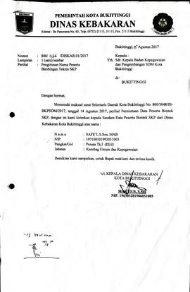17. Pengiriman Nama Peserta Bimbingan Teknis SKP