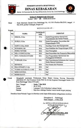 12. Surat Tugas menghadiri penutupan pelaksanaan bulan bhakti goro masyarakat