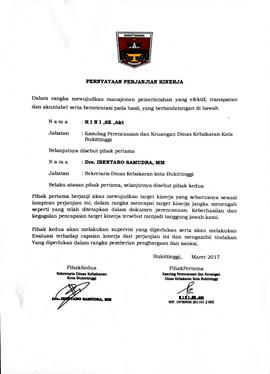 12. PERNYATAAN PERJANJIAN KINERJA KASUBAG PERENCANAAN DAN KEUANGAN
