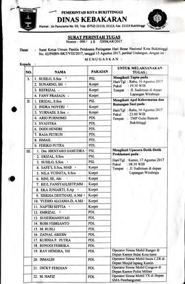 18. a. Surat Perintah Tugas Peringatan HUT RI ke 72