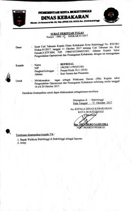 23. Surat Tugas PLH Kasi Dal Ops