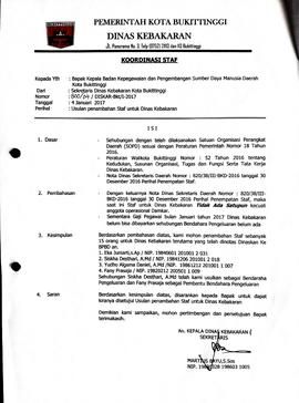1. Telahaan Staf Usulan penambahan staf Dinas Kebakaran