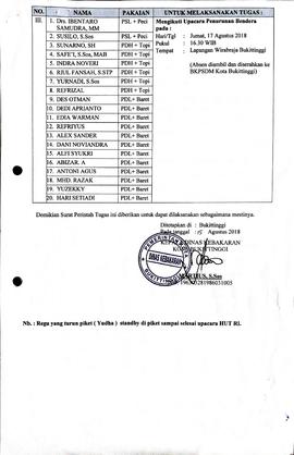 18. b. Sambungan surat tugas pelaksanaan pawai alegoris