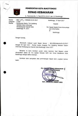 4. a. Surat Pengusulan Nama Tim Updating Website SIPD Th. 2017
