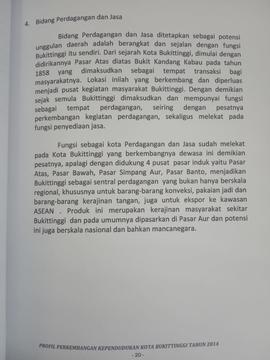 Khazanah arsip  halaman terakhir  BAB II. Gambaran Umum  Kota Bukittinggi, Bidang Perdagangan dan Jasa.