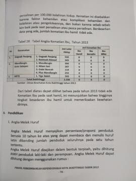 Khazanah arsip   halaman 5 dari BAB IV. Tabel 28: tabel   Angka kematian Ibu,Tahun 2013 dan Pendi...