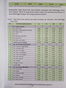 Khazanah arsip  halaman  12  dari  BAB III. Tabel 6 : Tabel Rasio Jenis Kelamin ( sex Ratio ) Pen...