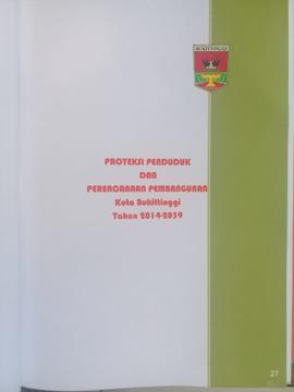 Proyeksi Penduduk dan Perencanaan Pembangunan Kota Bukittinggi Tahun 2014 - 2039