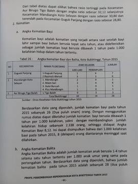 Khazanah arsip   halaman 3 dari  BAB IV. Kualitas Penduduk,  Kematian /  Angka Kematian Bayi.
