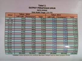 Tabel 2 Output Perapihan Umur, Data Dinas Kota Bukittinggi ( 13-75 )