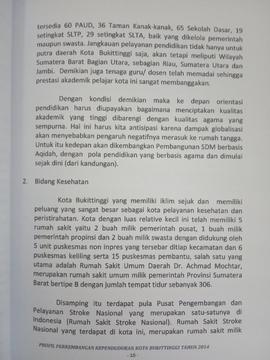 Khazanah arsip   lembar ke- tujuh BAB II. Gambaran Umum Kota Bukittinggi, Bidang Kesehatan.