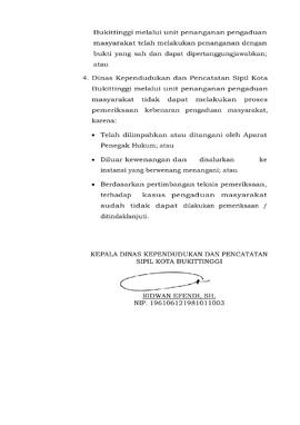 Khazanah Arsip halaman 26  SK Pedoman Penangan Pengaduan Dan Informasi Pelayanan Adminduk di Lingkungan Dinas Kependudukan dan Pencatatan Sipil.