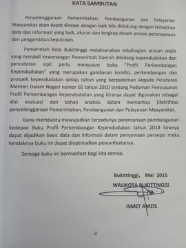 Khazanah arsip Kata Sambutan Oleh Walikota.