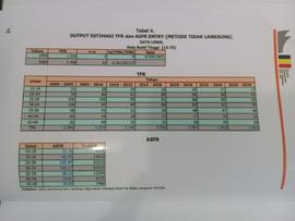 Tabel 4. Output Estimasi TFR dan ASFR Entry (Metode tidak Langsung ) Data Lokal  Kota Bukittinggi...