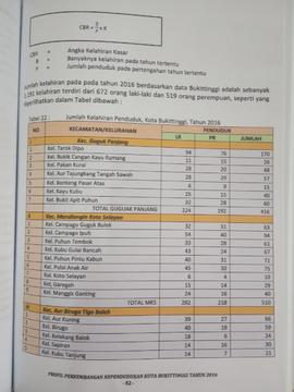 Khazanah arsip  halaman  36  dari  BAB III. Kelahiran / Tabel 22 : Jumlah Kelahiran Penduduk Kota...