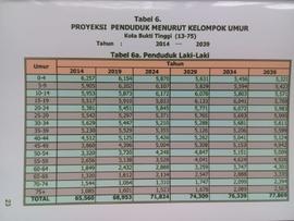 Tabel 6. Proyeksi Penduduk Menurut Kelompok Umur.
