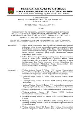 Khazanah Arsip halaman 1 SK Tentang Pembentukan Tim Pengelola Layanan Pengaduan dan Informasi Pel...