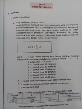 Khazanah arsip   BAB IV. Kualitas Penduduk . Pada  Profil Perkembangan Kependudukan Kota Bukittinggi Tahun 2015.