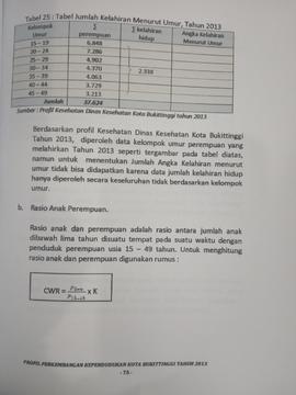 Khazanah arsip   halaman 2 dari BAB IV. Tabel 25 : tabel Jumlah Kelahiran menurut Umur, dan Rasio...