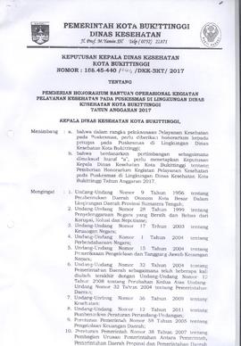 Khazanah Arsip SK Pemberian Honorarium Bantuan Operasional Kegiatan Pelayanan Kesehatan 2017 (lem...
