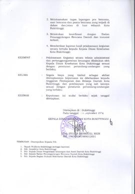 Khazanah Arsip Keputusan Kepala Dinas Kesehatan Kota Bukittinggi tentang Pembentukan Tim PMK-AB T...