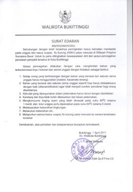 Khazanah Arsip Surat Edaran tentang Kewaspadaan Dini dan Upaya Pencegahan Penularan Penyakit Flu ...