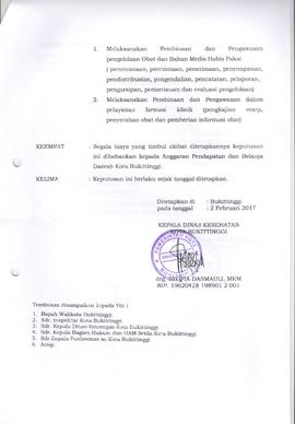 Khazanah Arsip Keputusan Kepala Dinas Kesehatan Kota Bukittinggi tentang Tenaga Apoteker Puskesma...