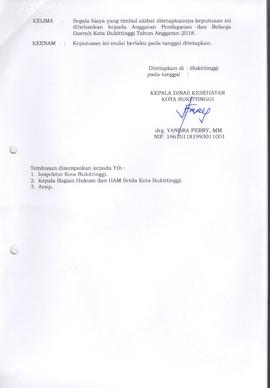 Khazanah Arsip SK Tim Pembina UKS Tahun 2018 (lembar 3)
