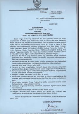Khazanah Arsip Surat Edaran Hiegiene Sanitasi Depot Air Minum