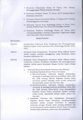 Khazanah Arsip SK Pembentukan PokJa KIPI Kota Bukittinggi (lembar 2)
