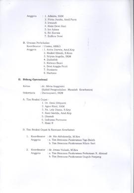 Khazanah Arsip Keputusan Kepala Dinas Kesehatan Kota Bukittinggi tentang Pembentukan Tim PMK-AB T...