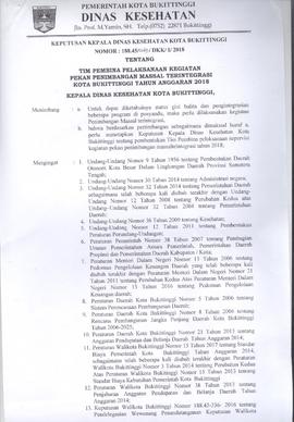 Khazanah Arsip SK Tim Pembina Penimbangan Massal 2018 (lembar 1)