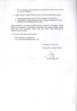 Khazanah Arsip Edaran Walikota Bukittinggi tentang Waspada Bahaya Penyakit Demam Berdarah Dengue ...