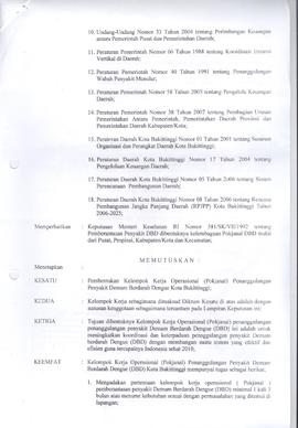 Khazanah Arsip Keputusan Walikota Bukittinggi tentang Pembentukan Pokjanal Penanggulangan DBD Tah...
