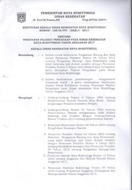 SK Penetapan Pejabat Pengadaan Tahun 2017 (lembar 1)