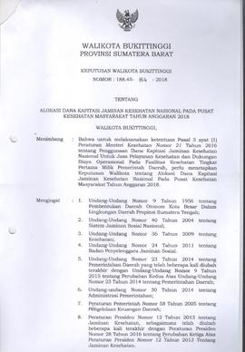 Khazanah Arsip SK Alokasi Dana Kapitasi JKN pada Puskesmas Tahun 2018 (lembar 1)