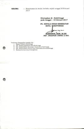 Khazanah Arsip SK Perubahan atas Keputusan Kepala Dinas Kesehatan tentang Penetapan Pejabat Pembu...