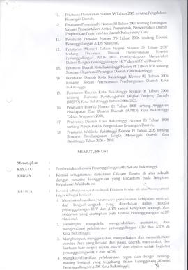 Khazanah Arsip SK Walikota Bukittinggi tentang Pembentukan KPA Kota Bukittinggi Tahun 2008 (lemba...