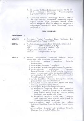 SK Penetapan Pejabat Pengadaan Tahun 2017 (lembar 2)