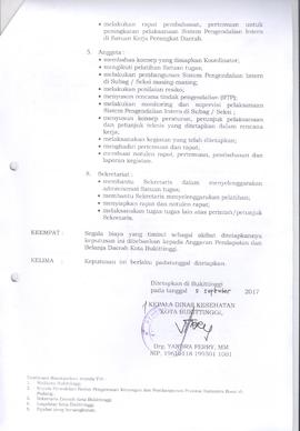 Khazanah Arsip Keputusan Kepala Dinas Kesehatan Kota Bukittinggi tentang Satgas Sistem Pengendali...