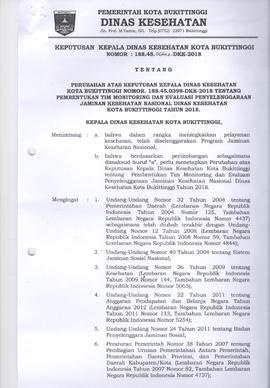 Khazanah Arsip SK Perubahan Tim Monev JKN 2018 (lembar 1)