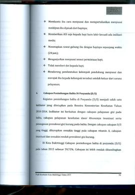 Khazanah Arsip Profil Kesehatan Kota Bukittinggi Tahun 2015 (Lembar 93)