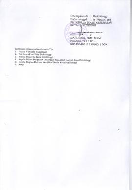 Khazanah Arsip Keputusan Kepala Dinas Kesehatan Kota Bukittinggi tentang Indikator Mutu dan Kiner...