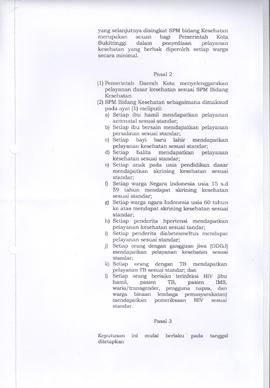 Khazanah Arsip Keputusan Kepala Dinas Kesehatan Kota Bukittinggi tentang SPM Bidang Kesehatan Tah...