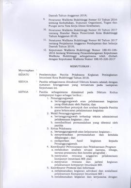 Khazanah Arsip SK Panitia Peningkatan Imunisasi  (Kampanye MR) 2018 (lembar 2)