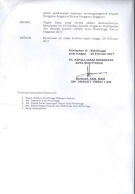 Khazanah Arsip SK Penetapan Panitia Penerima Hasil Pekerjaan pada Dinas Kesehatan Kota Bukittingg...